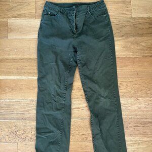 Women's green jeans